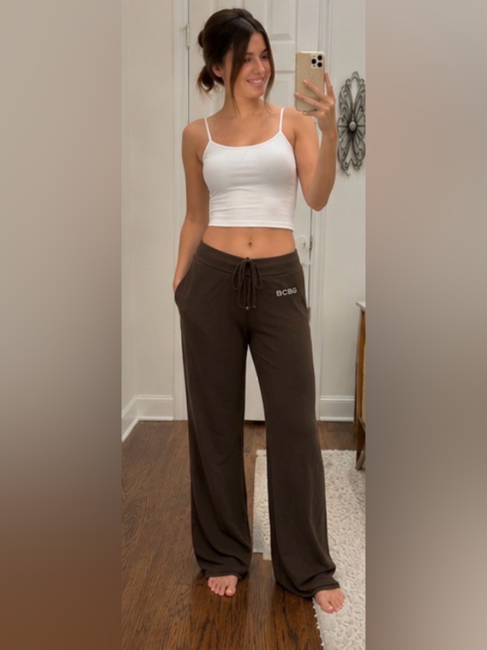 BCBG Max Azria Brown Lounge Pants Women’s Size M Stretch Yoga Casual Pants